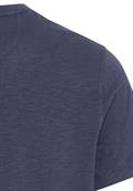 Kurzarm Henley-Shirt mit geripptem Kragen night blue
