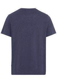 Kurzarm Henley-Shirt mit geripptem Kragen night blue