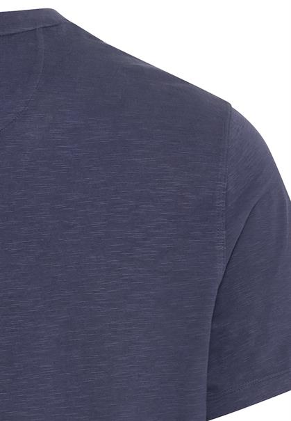 Kurzarm Henley-Shirt mit geripptem Kragen night blue