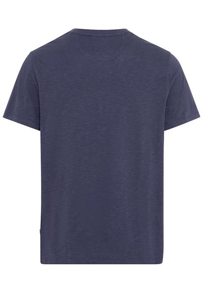 Kurzarm Henley-Shirt mit geripptem Kragen night blue
