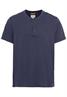 Kurzarm Henley-Shirt mit geripptem Kragen night blue