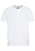 Kurzarm Henley-Shirt mit geripptem Kragen white
