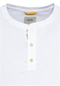 Kurzarm Henley-Shirt mit geripptem Kragen white