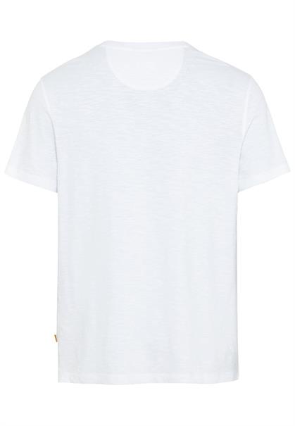 Kurzarm Henley-Shirt mit geripptem Kragen white