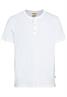 Kurzarm Henley-Shirt mit geripptem Kragen white