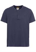 Kurzarm Henleyshirt aus reiner Baumwolle night blue