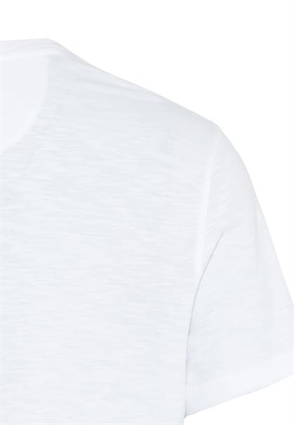Kurzarm Henleyshirt aus reiner Baumwolle white