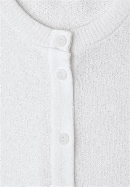 Kurzarm Jacke im Strick-Look mit Knöpfen off white