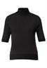 Kurzarm Jacquard Pullover mit Turtle Neck black