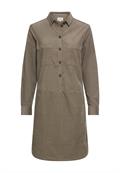 Kurzarm Kleid aus reiner Baumwolle mit Knopfleiste shadow khaki