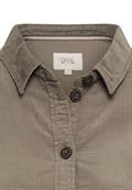 Kurzarm Kleid aus reiner Baumwolle mit Knopfleiste shadow khaki