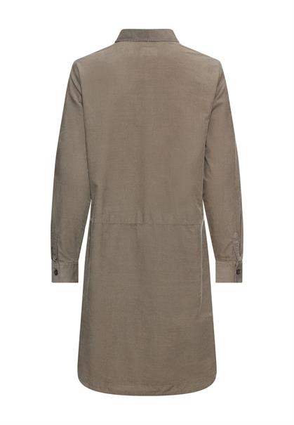 Kurzarm Kleid aus reiner Baumwolle mit Knopfleiste shadow khaki