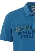 Kurzarm Poloshirt aus Baumwolle aqua blue
