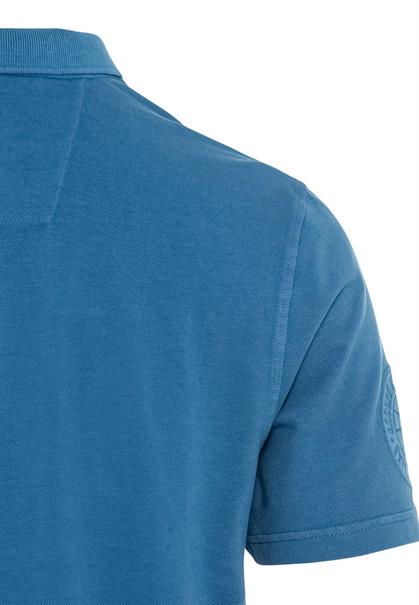 Kurzarm Poloshirt aus Baumwolle aqua blue