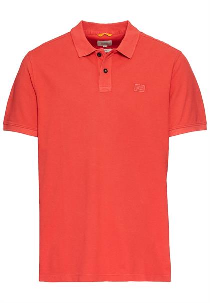 Kurzarm Poloshirt aus Baumwolle sunfaded red