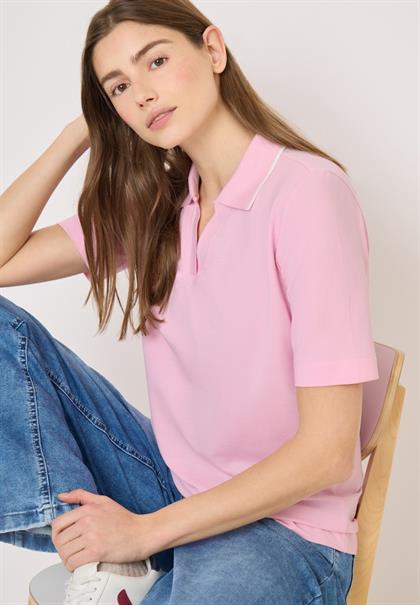 Kurzarm Poloshirt aus Piqué Ware light blush rose