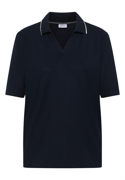 Kurzarm Poloshirt aus Piqué Ware universal blue