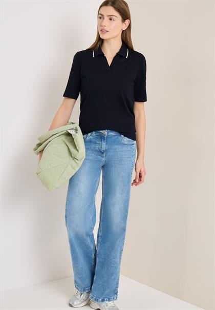 Kurzarm Poloshirt aus Piqué Ware universal blue