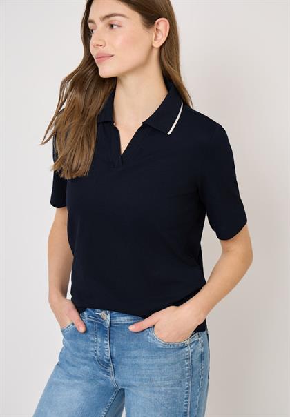 Kurzarm Poloshirt aus Piqué Ware universal blue