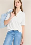 Kurzarm Poloshirt aus Piqué Ware vanilla white