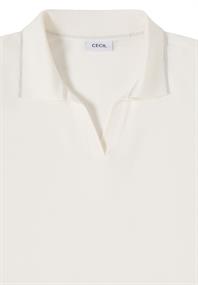 Kurzarm Poloshirt aus Piqué Ware vanilla white