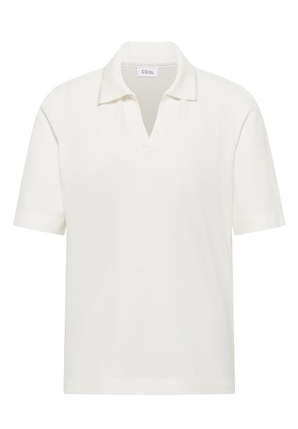 Kurzarm Poloshirt aus Piqué Ware vanilla white