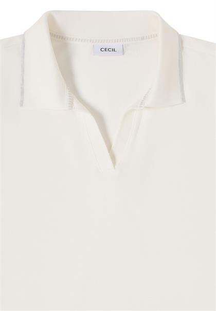 Kurzarm Poloshirt aus Piqué Ware vanilla white