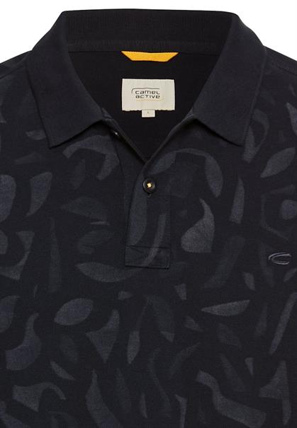 Kurzarm Poloshirt aus reiner Baumwolle dark navy