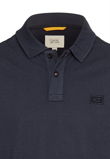 Kurzarm Poloshirt aus reiner Baumwolle dark navy