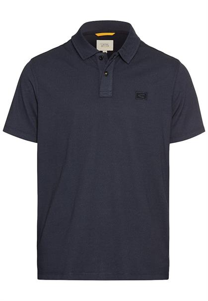 Kurzarm Poloshirt aus reiner Baumwolle dark navy