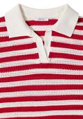 Kurzarm Poloshirt in Crochet-Qualität glazed apple red
