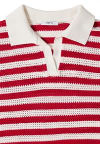 Kurzarm Poloshirt in Crochet-Qualität glazed apple red