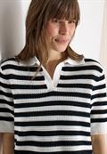 Kurzarm Poloshirt in Crochet-Qualität universal blue