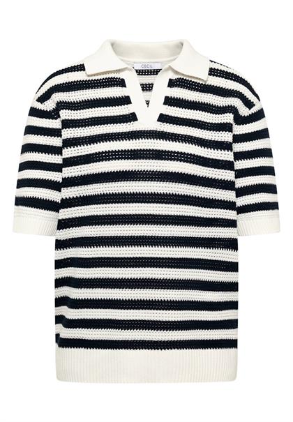 Kurzarm Poloshirt in Crochet-Qualität universal blue