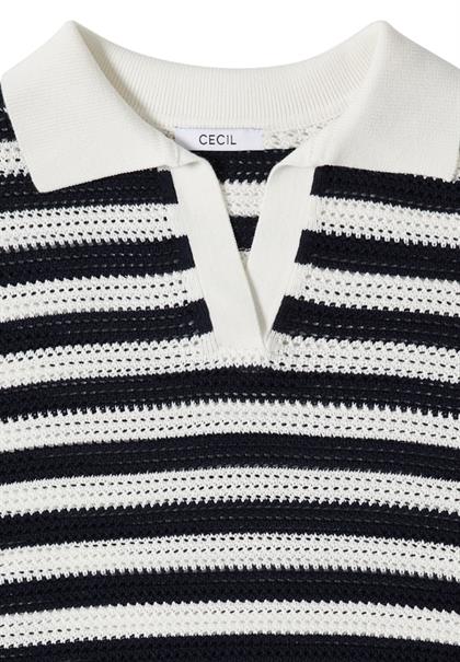Kurzarm Poloshirt in Crochet-Qualität universal blue