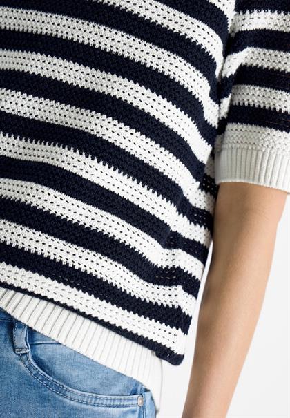 Kurzarm Poloshirt in Crochet-Qualität universal blue