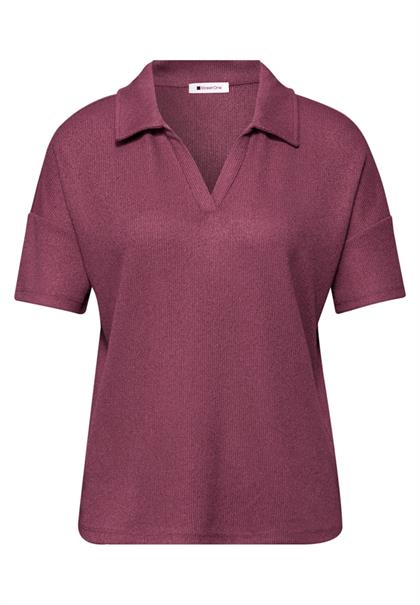 Kurzarm Poloshirt in Unifarbe dark clouded blush