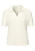Kurzarm Poloshirt in Unifarbe off white