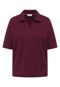 Kurzarm Poloshirt in Unifarbe sweet grape red