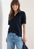 Kurzarm Poloshirt in Unifarbe universal blue