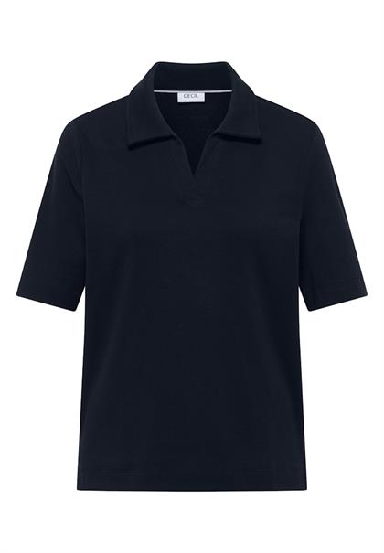 Kurzarm Poloshirt in Unifarbe universal blue