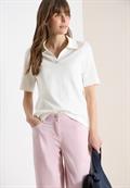 Kurzarm Poloshirt in Unifarbe vanilla white