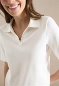Kurzarm Poloshirt in Unifarbe vanilla white