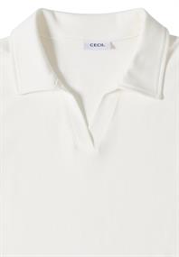 Kurzarm Poloshirt in Unifarbe vanilla white