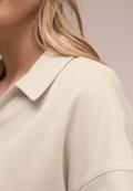 Kurzarm Poloshirt mit Rippdetail smoke beige