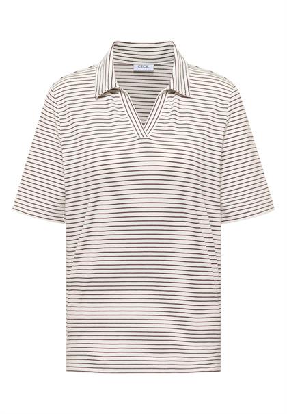 Kurzarm Poloshirt mit Streifen sweet grape red