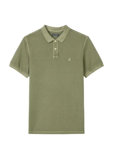 Kurzarm-Poloshirt Piqué regular olive