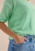 Kurzarm Pullover im Crochet-Look juicy lime