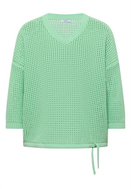 Kurzarm Pullover im Crochet-Look juicy lime