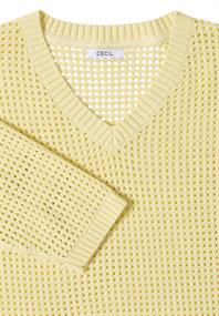 Kurzarm Pullover im Crochet-Look light buttermilk yellow
